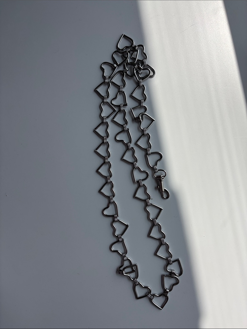 Brandy Melville Silver Heart Link Belt